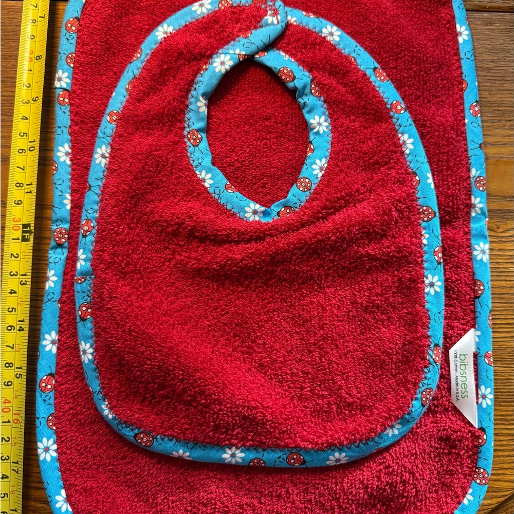 Red and Blue Baby Bib Set